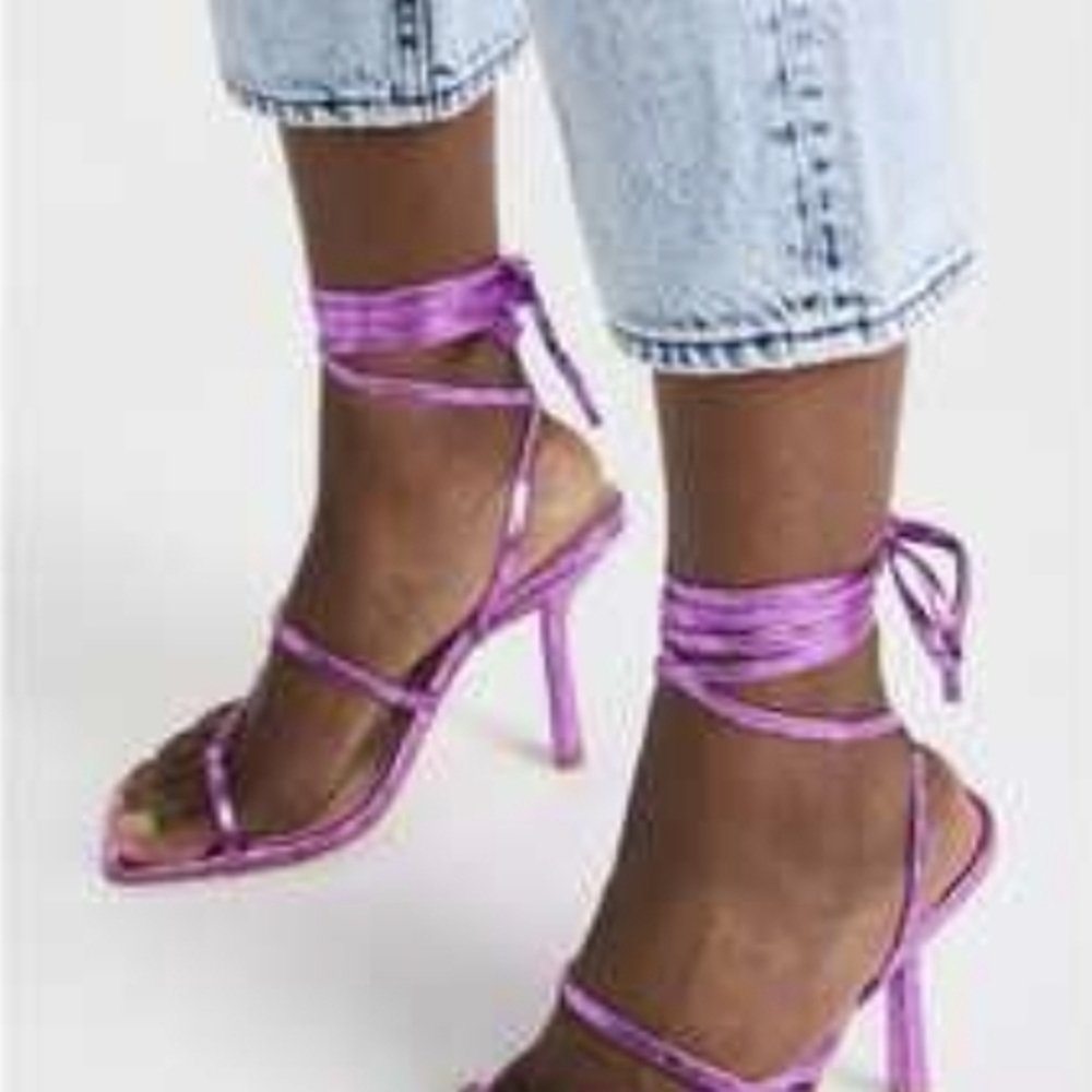 SCHUTZ Krist Fushia Wrap Heels Sandals NEW Size 8.5M